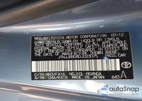 2013 Scion Iq z USA, uszkodzony, nr VIN JTNJJXB08DJ023075